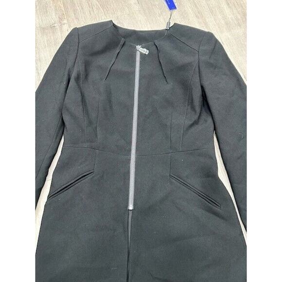 NWT Elie Tahari Womens Zip Front Blazer Jacket Long Sleeve Career Black Size 0 - Picture 3 of 10